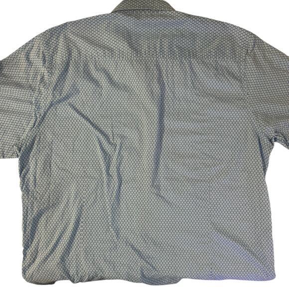 Kenneth Cole Casual Collar Shirt Blue with White Rings XXL - Picture 3 of 4